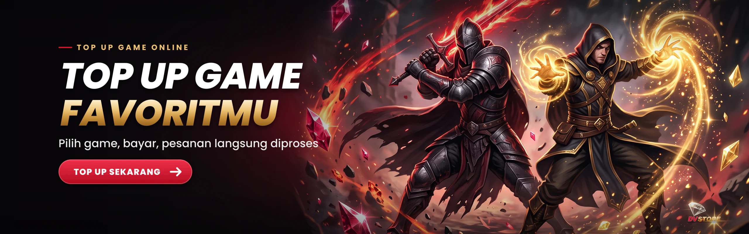 DVSTORE — Top Up Game Favoritmu. Pilih game, bayar, pesanan langsung diproses
